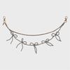 Pearl Ribbon Bag Charm Keyring Grey_ PEARL RIBBON BAG CHARM_GREY