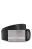 [BOSS] [Boss] Logo Engraved Plate Buckle Italian Leather Belt Men's 90 Black