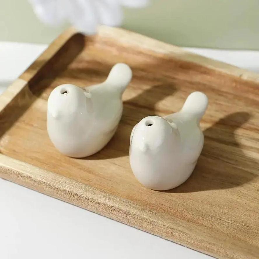 2 Pcs/Set Ceramic Love Bird Seasoning Bottle Gift Box Wedding Companion Gift Classmate Party Souvenir Home Kitchen Seasoning Box
