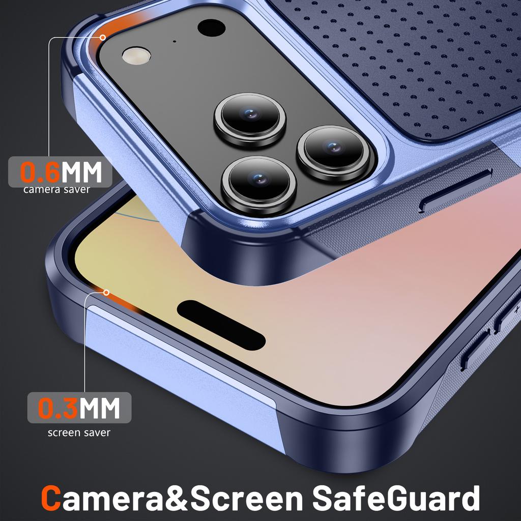 Luxury TPU PC Armor Rugged Phone Case for iPhone 17 Pro Max 16 Plus 15 14 13 12 11 Anti-drop Protect Shockproof Slim Fit Cover
