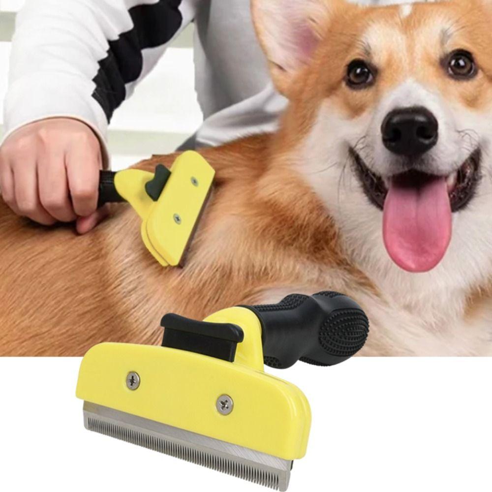 Handheld Pet Hair Cleaning Brushes Non-slip Handle V-shaped Comb Teeth Pet Hair Remover Push To Remove Hair