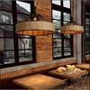 Iron Material Retro Pendant Lights 40CM E27 Base Loft Vintage Office Indoor Home Hemp Rope Industrial Hanging Lamps Chandelier