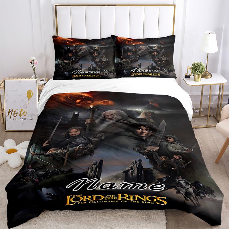 Custom Textile Middle-earth Adventure Bedding 3 Piece Set HD Print Duvet Cover Pillowcases for Teens Adult Bedroom Decoration