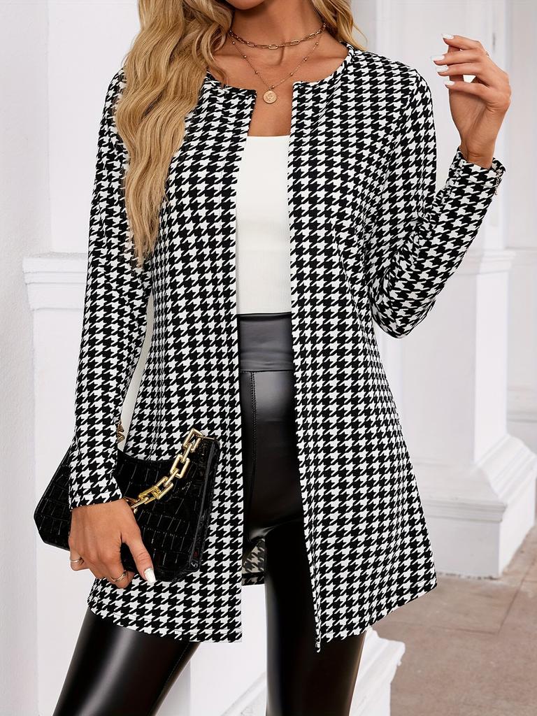 Neue Saison Frühling/Herbst Damen Oversized Kariert Bedruckter Blazer Kleine Weste