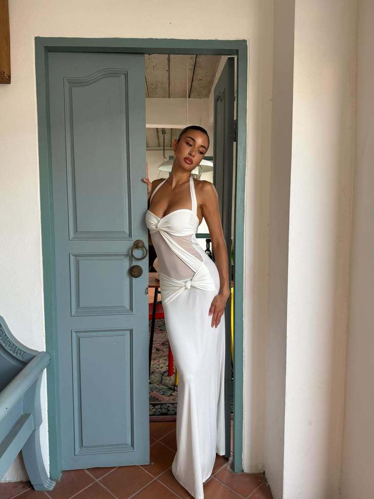 Kardashian Style Sexy Backless Halter Neck Cutout Long Summer Dress.