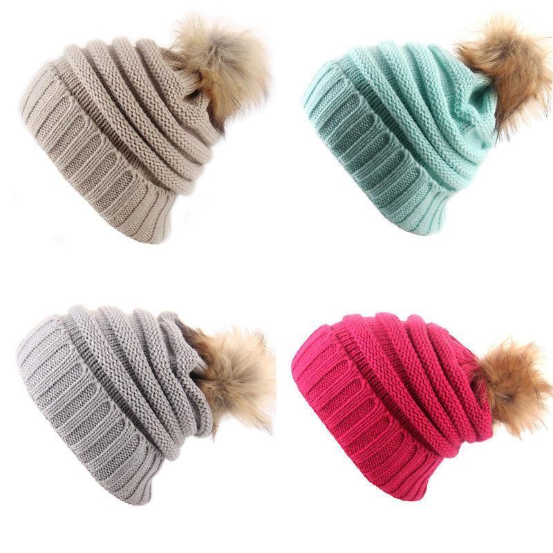 Stylish Winter Women's Knitted Beanie Hat With Versatile Pom Pom Design And Warm Material