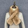 Soft Plush Cross Collar Scarf Pull Through Winter Fur Collar Plush Neck Scarf  Cold Weather Wear