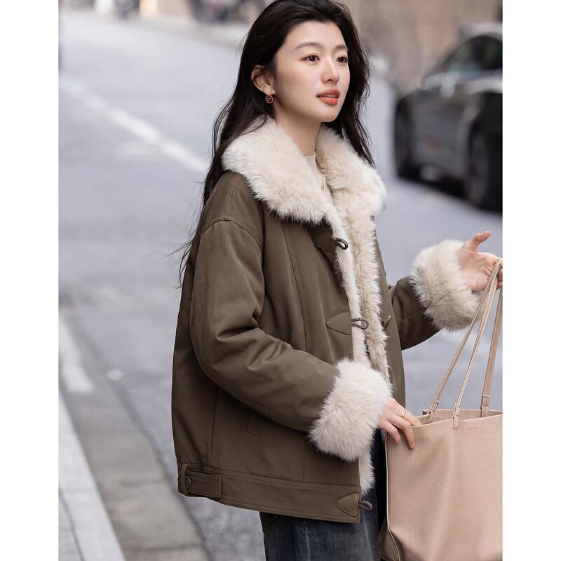 

Demana Women s 90% Duck Down Winter Puffer Jacket with Faux Fur Collar M