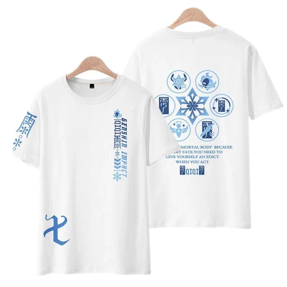 Genshin Impact 3D Printed Men's and Women's T-shirts, Harajuku Casual Short Sleeved T-shirts, Summer Fashion, Oversized Unisex Streetwear