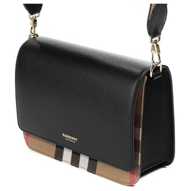 Burberry Vintage Check Leather Crossbody Bag Gold-Tone Hardware Adjustable Strap Shoulder Handbag for Women, Daily Commute & Casual Outing 80840251