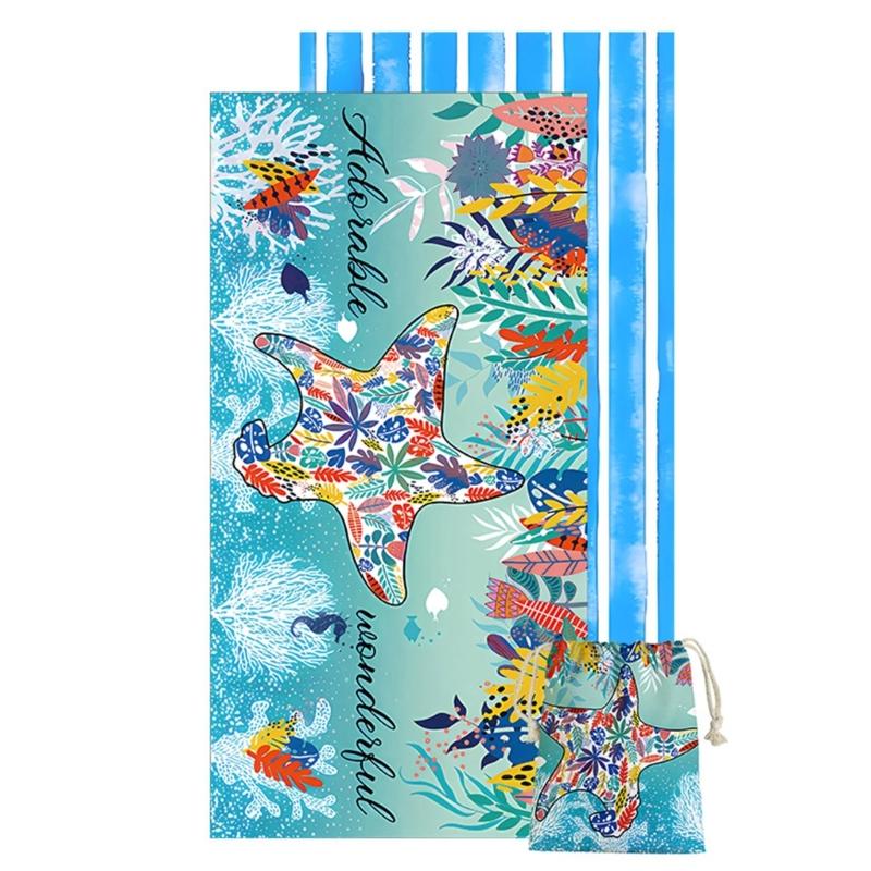 Quickly Dry Microfiber Beach Towel 80x160cm Large Size Bath Towel For Swimming Camping Yoga And Family Bathroom Use
