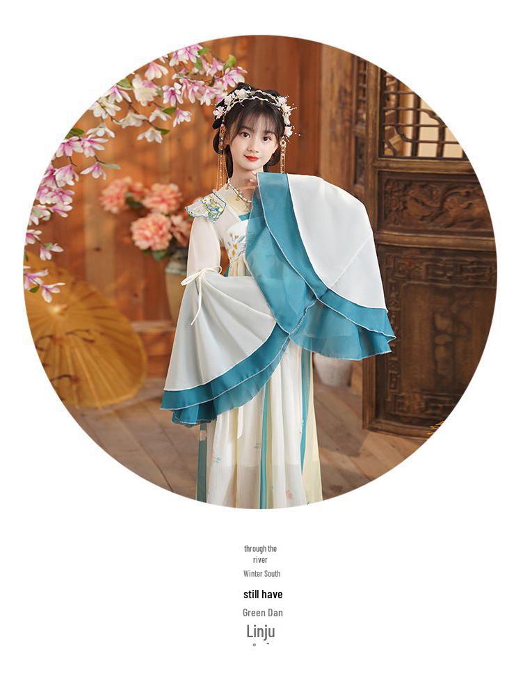 Spring 2025 New Ancient Style Girls' Hanfu Tang Suit Dress