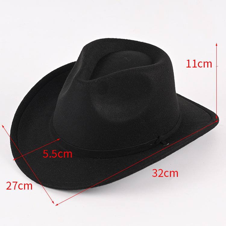 Hot-selling men's and women's children's top hats Western cowboy hats Integrated brim Single-sided large brim