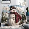 snowman Print Flannel Blanket, High quality Comfortable for All Seasons, Home Decor, Warmth and Comfort, Perfect for Christmas Gifts
