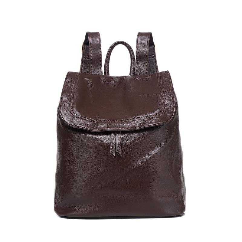 Leather Women'S Bag Large Capacity Backpack Light Leisure Commuter Backpack Cowhide Bag