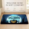 Pretty Happy Halloween Party Floor Mat Cozy Minimalist Flannel Area Rug Anti-Slip Washable Bedroom Living Room Decor