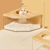 Transparent Hamster Urine Sand Basin Acrylic Hamster Bath Toilet  For Golden Bear Guniea Pig