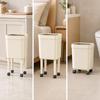 Wheeled Rectangular Trash Can with Caster Wheels Easy To Clean PP Plastic Waste