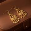 Retro Gilt Flower Fringed Earrings High-End Women'S Light Luxury Niche Exaggerated Temperament Earrings Ancient Hanfu Earrings