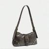 2026 New Model Riveted Underarm Bag Retro Coffee Color French Toast Bag Y2K Spice Girl Style Buckle Shoulder Bag Small Handbag