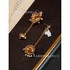 French Fairy Tale AB Style Wind Chime Tassel Earrings Personalized Cat Love Pendant Sweet Vintage High-end Feel