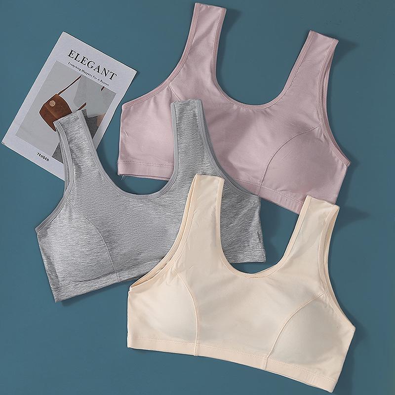 Women's Cotton Vest-Style Bra for Middle-Aged & Elderly: Lightweight Summer T-Shirt Underwear