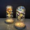 Stunning Eternal Flower In Glass Dome With Led Lights Unique Home Decor