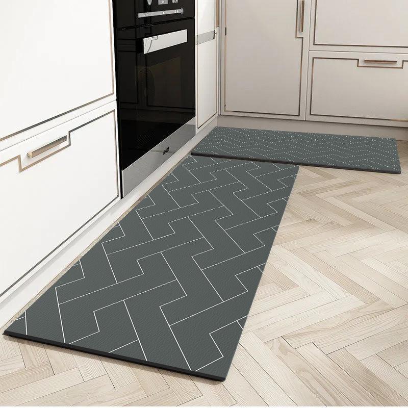 Quick-Dry Minimalist Diatomaceous Earth Floor Mat - Water Absorbent, Stain/Wear Resistant, Easy Clean, Non-Slip for Home and Kitchen