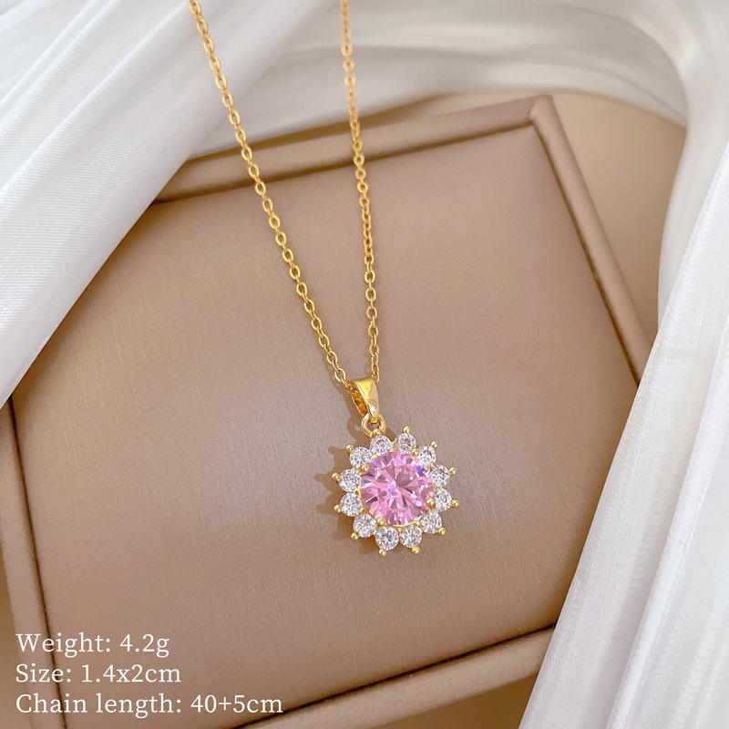 

Круглое Компактное Модное Ожерелье с Полными Бриллиантами, Легкая Роскошь, Темперамент, Великолепное, с Полными Бриллиантами, Женская Универсальная Цепочка на Ключицу, Титановая Сталь