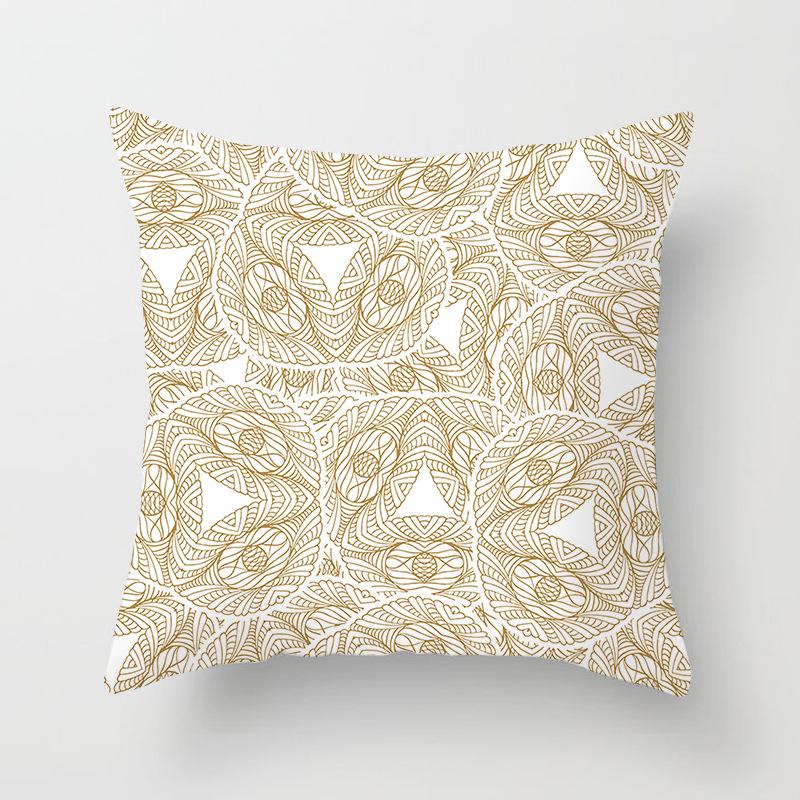 Ins Nordic Style Home Soft Decoration Gold Sofa Pillowcase Digital Printing Office Cushion Cover Pillowcase