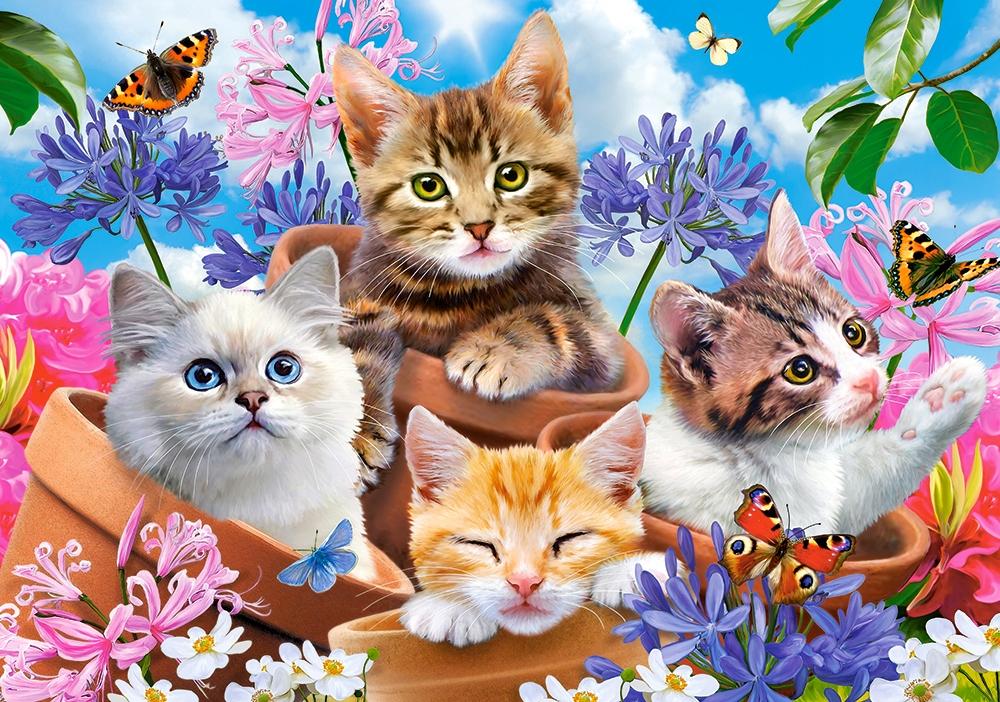 Puzzle 500 pieces B-53513 Kittens with Flowers