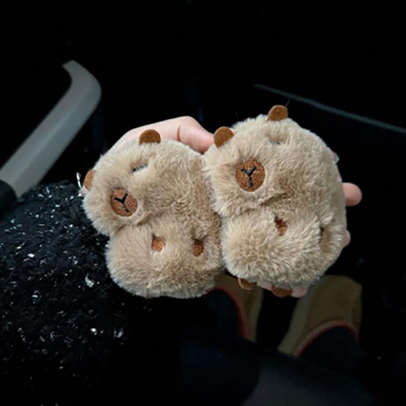 2 Pcs Cute Cartoon Plush Capybara Doll Car Hook Creative Multi-Functional Decoration Car Hook Storage Hook Car Seat Back Hook