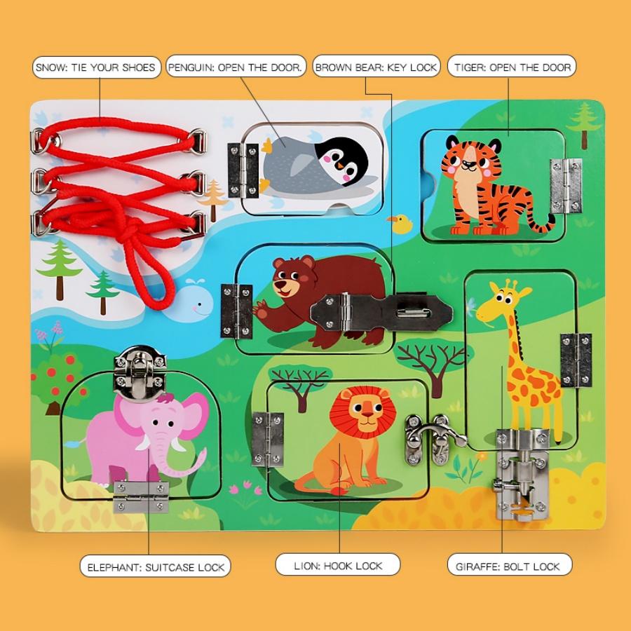 

Toys Montessori Toddler Busy Board Toy House - Locks Switches Learning Toy, Preschool Cognitive Motor Skill Toy, and gifts