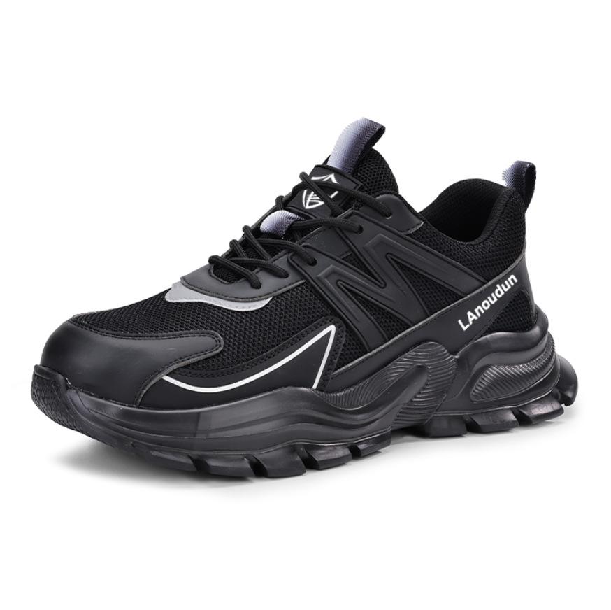 TEMU cross-border fly-woven labor insurance  anti-smashing  high-top comfortable soft-soled safety protection work shoes