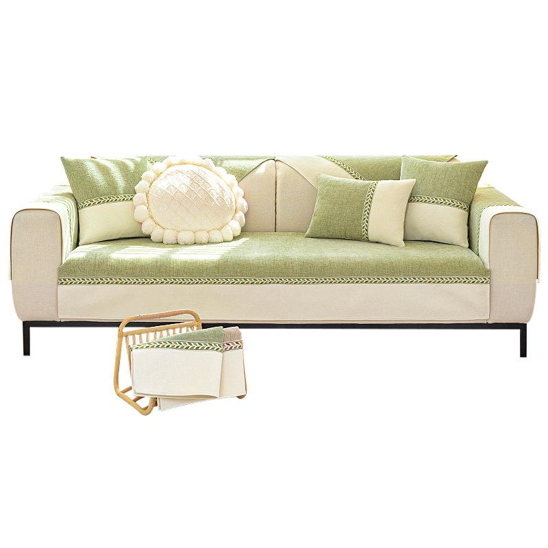 Chenille-Sofakissen, Vier-Jahreszeiten-Universalkissen, schlichtes, modernes, rutschfestes Sofabezug, Staubschutztuch