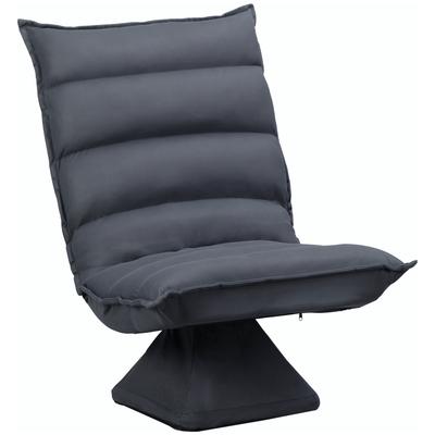 Chair, Swivel Seat, Reclining Backrest, Soft Padding, Breathable Cover, Dark Gray, 62 X 70 X 95cm