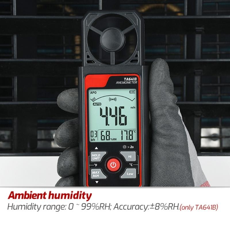 Portable Digital Anemometer Handheld Wind Speed Meter Compatible for Measuring Temperature WindChills with Backlamp LCD