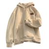 Męska bluza z kapturem w amerykańskim stylu, ciężka, oversize, z aksamitem - Jesień/Zima, młodzieżowa kurtka-bluza