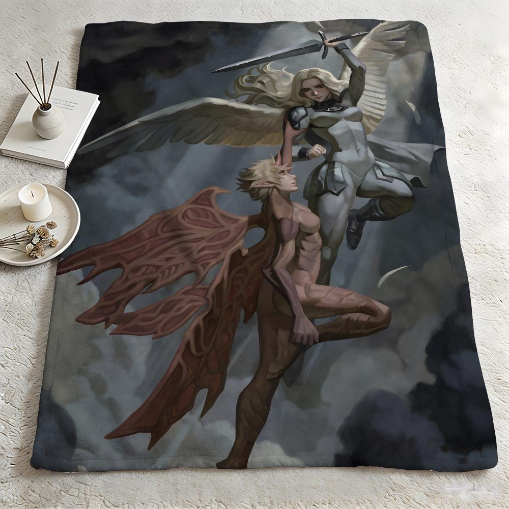 Anime CClaymoree Throw Warm Soft Flannel Blanket Multiuse for Sofa Bed Camping Travel Nap