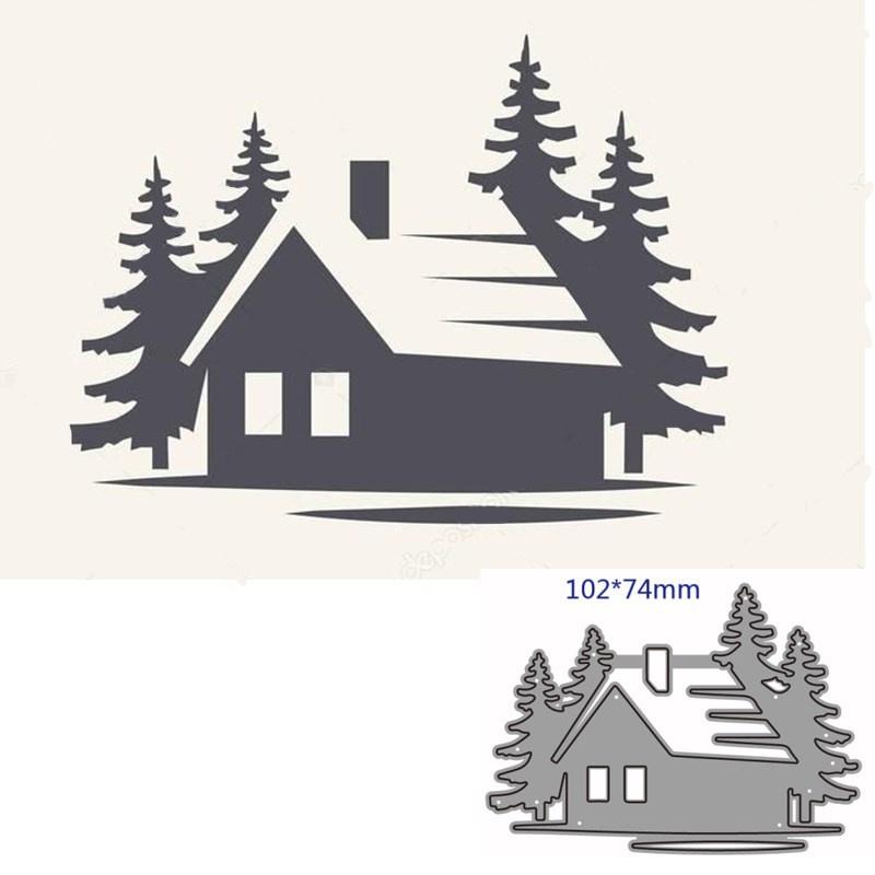 House Tree Metal Cutting Dies Stencils for Scrapbooking/Photo Album Decorative Embossing Paper Cards