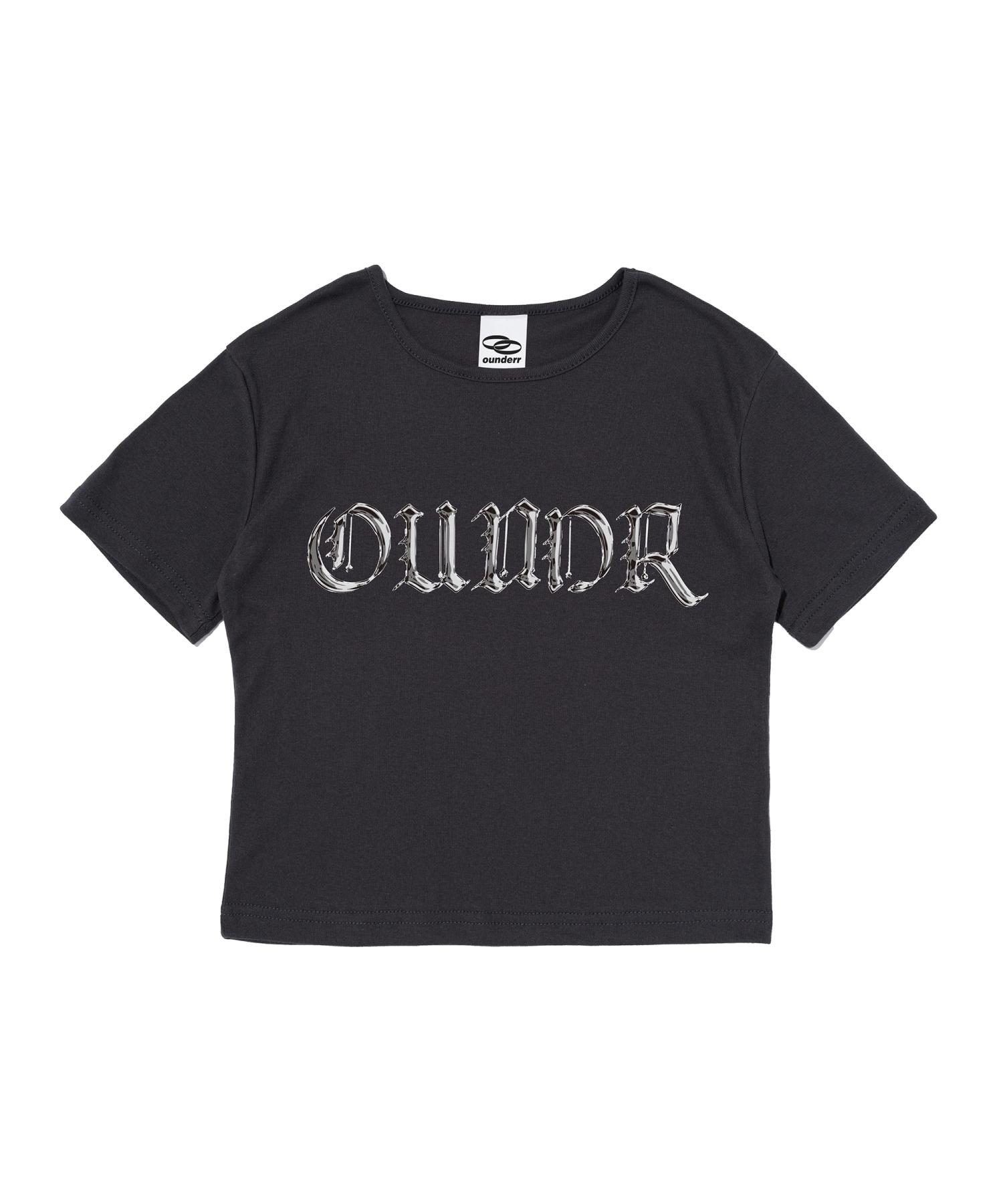 O Under R 3D Logo Crop Short Sleeve T-Shirt (Charcoal) Free