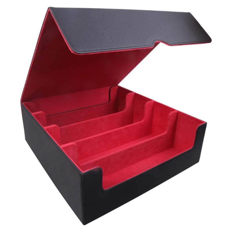 Large Capacity Trading Card Storage Box PU Leather Collectible Game Case Dustproof Container Gaming Card Holder