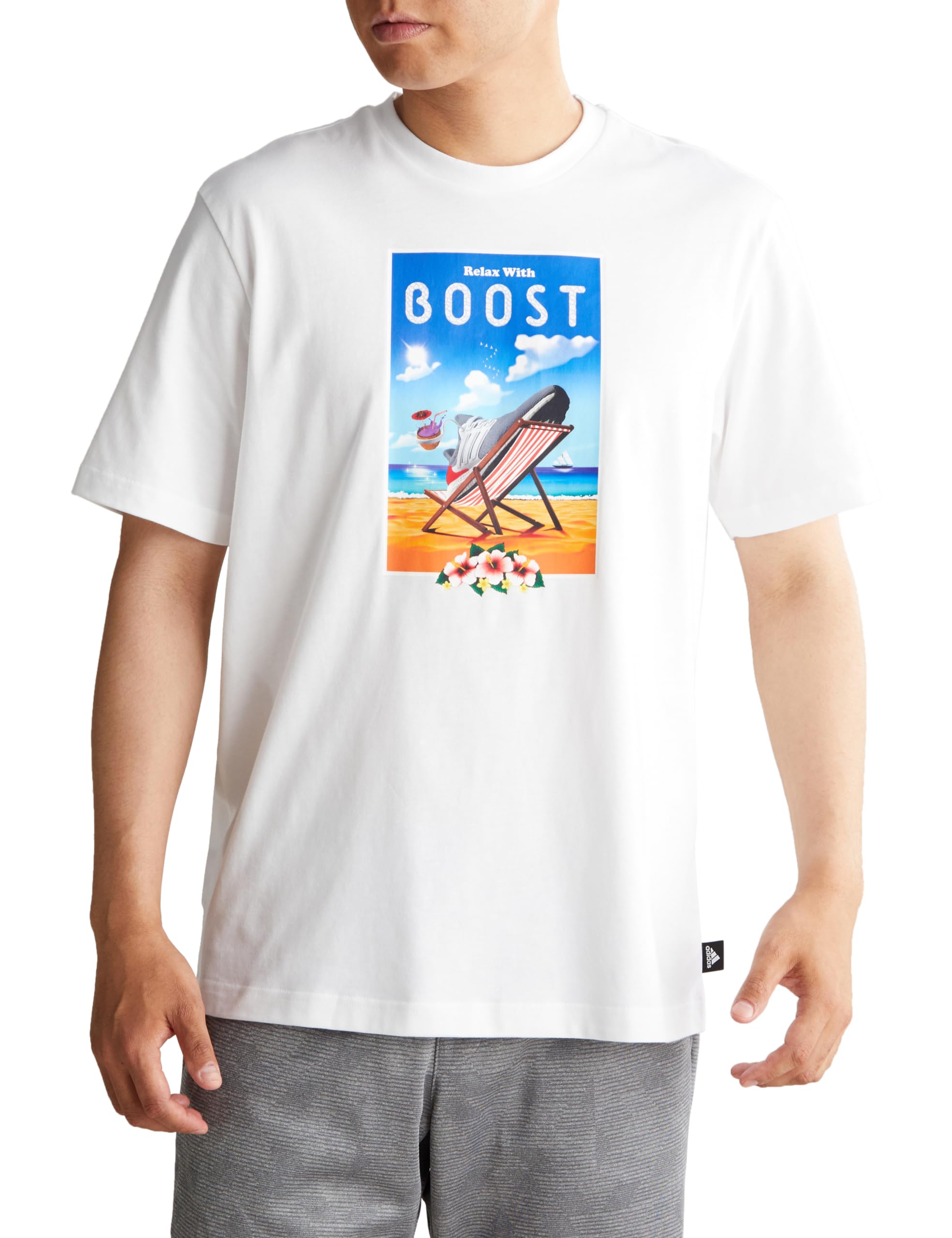 

Adidas JOJ64 Boost Graphic Short Sleeve White Size XL Men s T-Shirt, (IW0286),