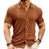 Suéter de punto a rayas para hombre europeo y americano Camisa polo informal