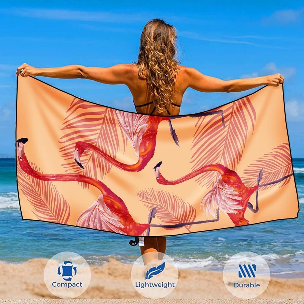 Serviette de plage en microfibre pour adulte, serviette légère extra large à séchage rapide pour la natation, les sports, la plage, la salle de sport