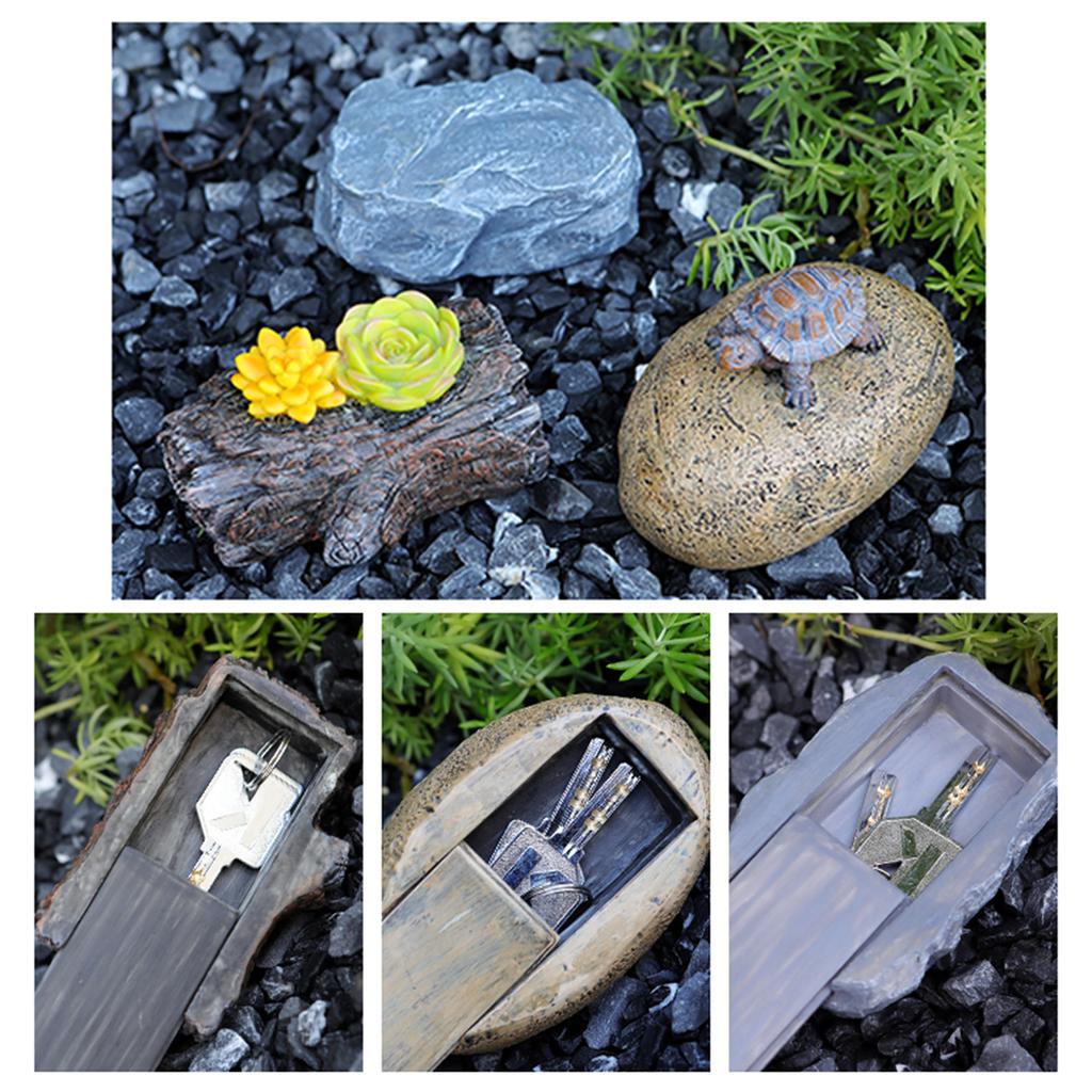 Stone Key Holder Concealed Compartment for Outdoor Key Storage Tree Stump Shape Key Holder Secret Compartment Consider