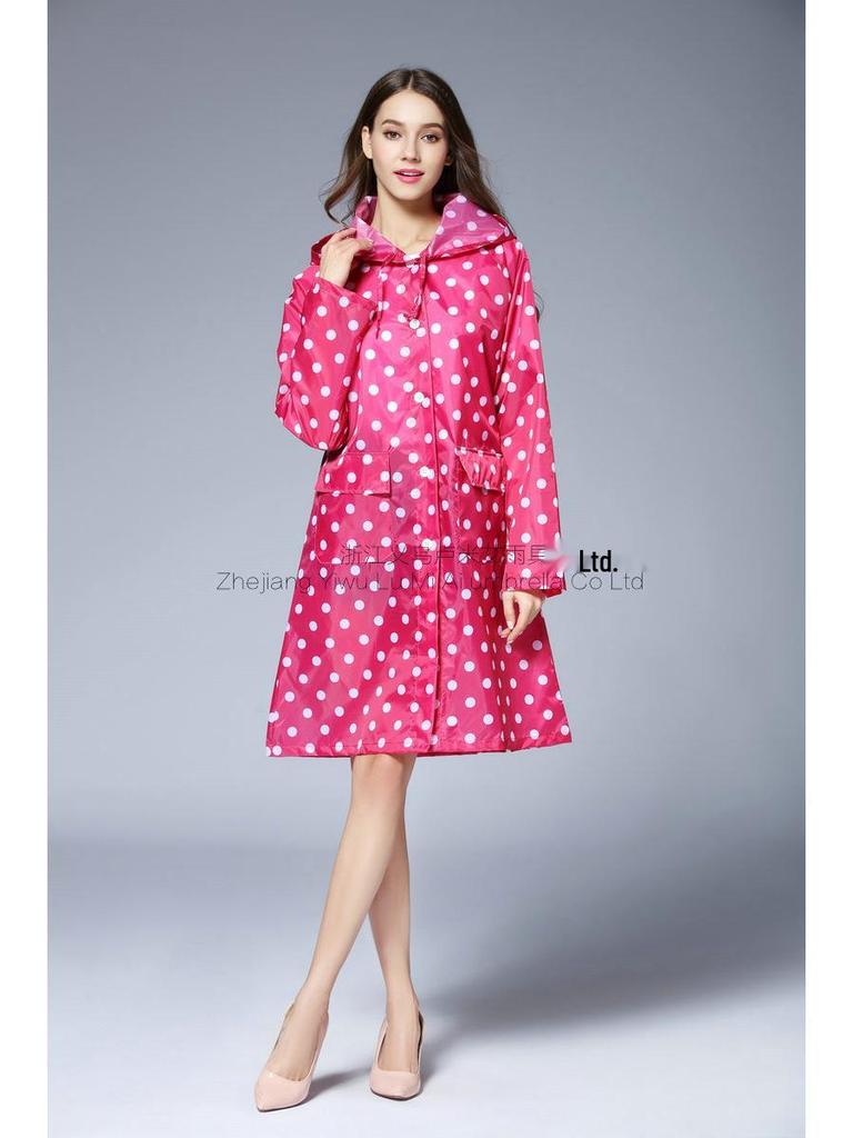 Women's Ultra-thin Polka Dot Raincoat - Japanese and Korean Fashion, Breathable, Long Poncho Style