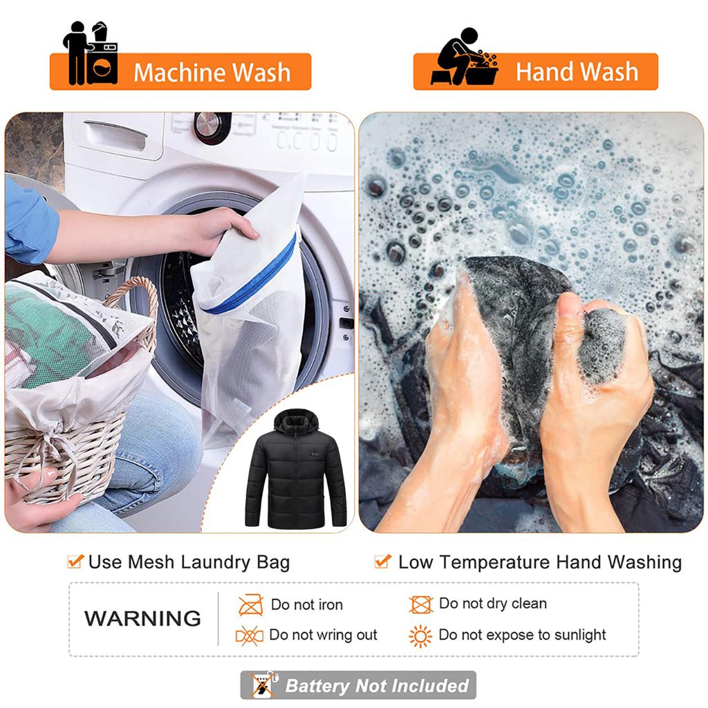 Mens Womens Heated Jacket Winter Outdoor USB Vest 15 Heating Pads 3 Temperature Settings Battery Not Included