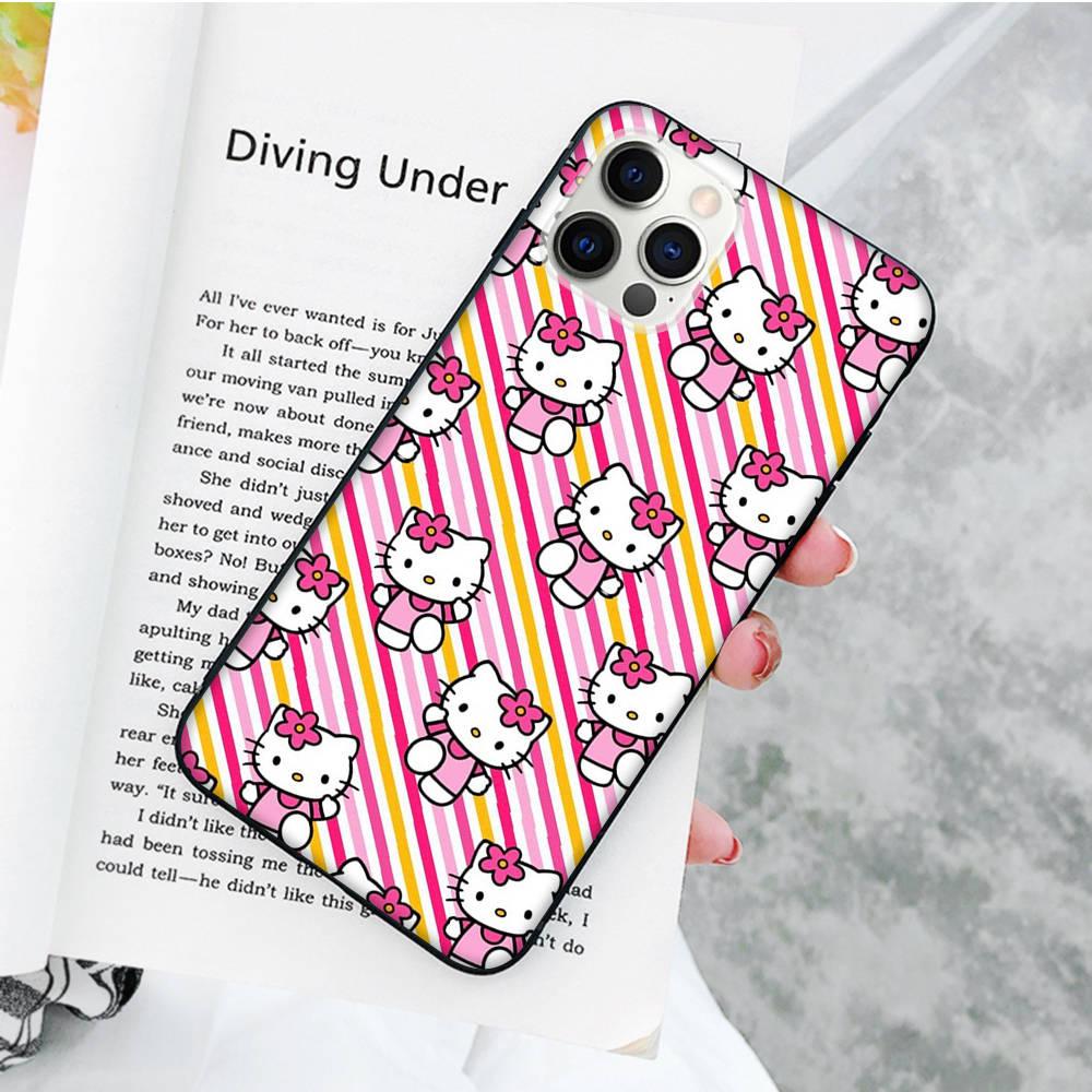 

JZ19 Hello Kitty черный мягкий чехол для Samsung Note 20 Lite S24 Ultra S23 A03 A05 A06 A11 A71 A15 A16 A13 A24 A25 A33 A52 A53 A50 M55 M35 Plus Samsung S10E гагат