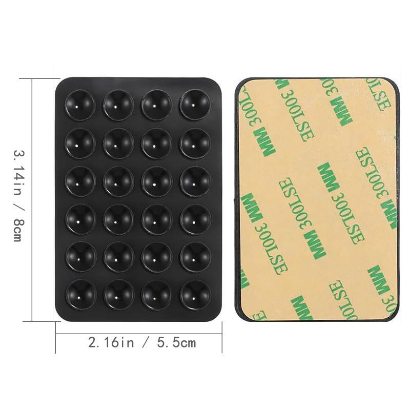 24 Silicone Suction Cups Phone Holder, Multi-Functional Square Phone Pad, Universal Silicone Suction Sticker